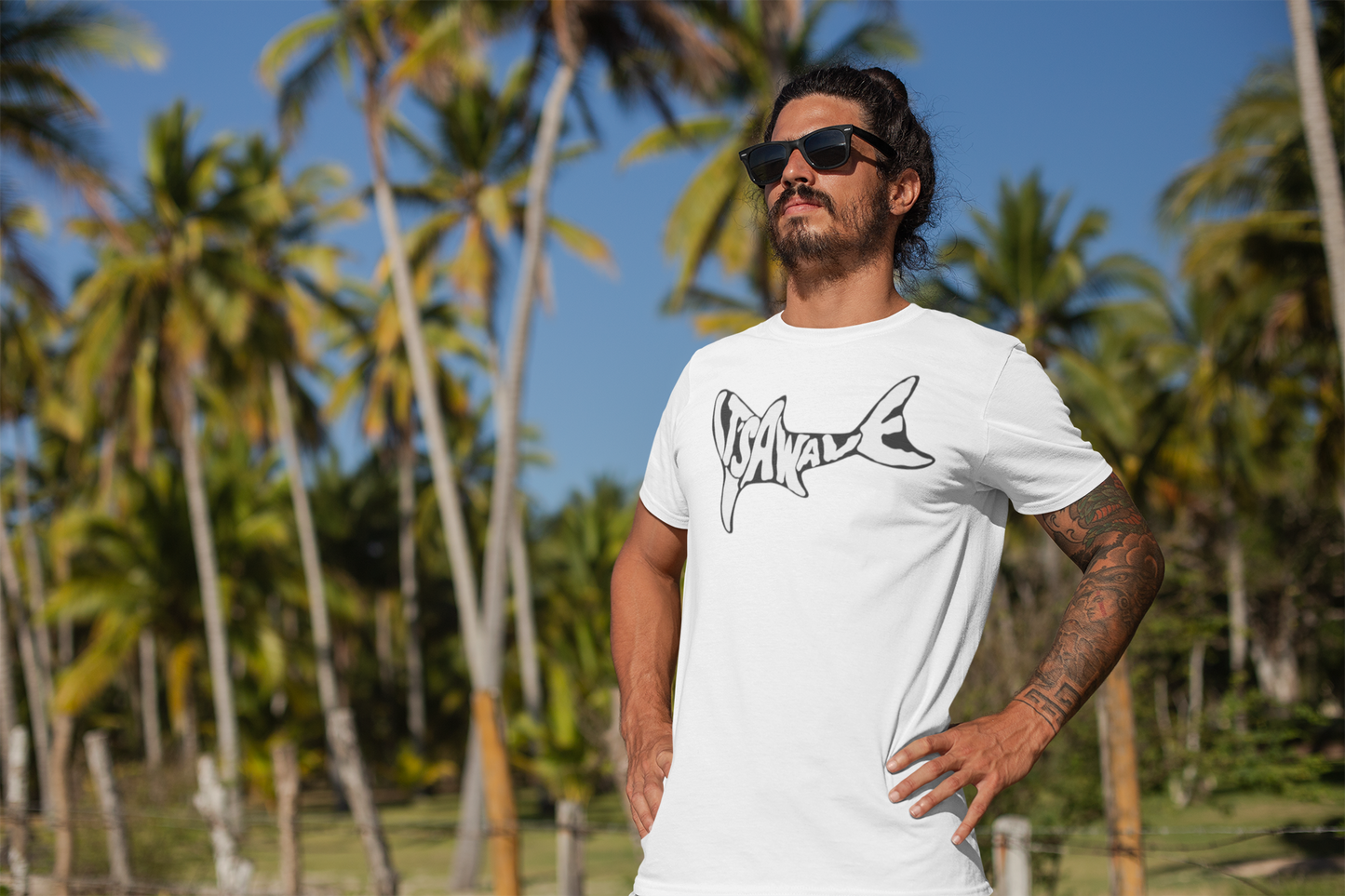 ITS A WAVE SHARK Unisex Cotton Crew Tee